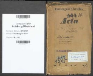 Mönckeberg; Adolf, Bergrat; Prüfungs- u. Personalakten Band 1