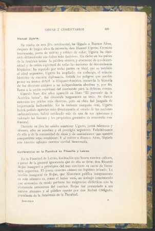 Conferencias en la Facultad de Filosofía y Letras