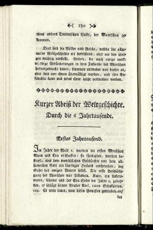 Kurzer Abriß der Weltgeschichte. Durch die 6 Jahrtausende.