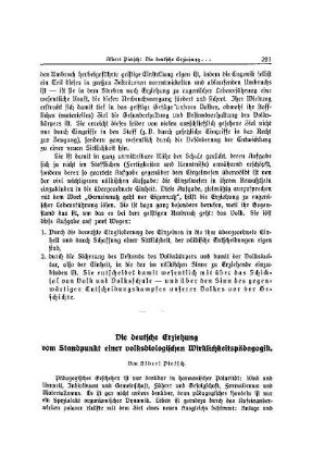 Die deutsche Erziehung vom Standpunkt eines volkbiologischen Wirklichkeitspädagogik