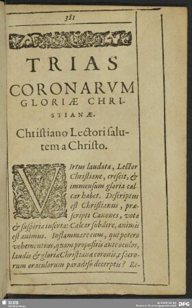 Trias Coronarum Gloriae Christianae