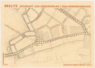 Bebauungsplan der Stadterweiterung Beelitz: Lageplan westlicher an der Brückenstraße 1:2500