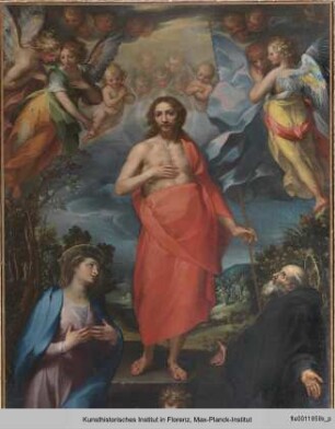 Der auferstandene Christus mit Maria und Silvester Gozzolini