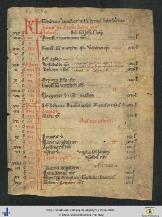 Liturgischer Kalender.