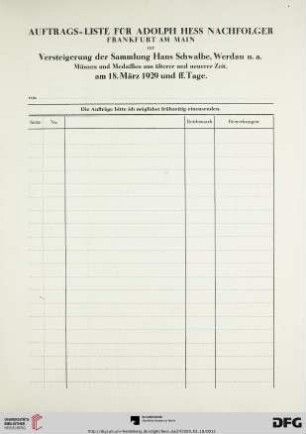 Auftrags-Liste