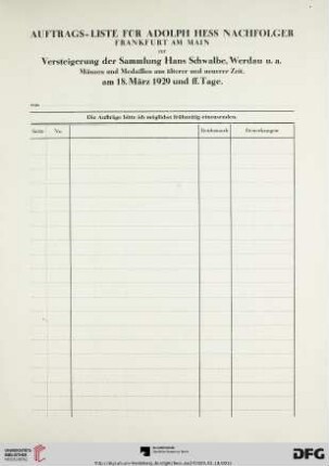 Auftrags-Liste