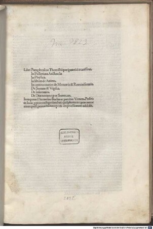 Paraphrasis in Aristotelem