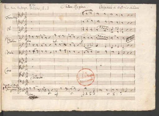 Salve Regina; Coro, orch, org; B-Dur