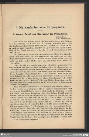 1. Wesen, Zweck und Bedeutung der Propaganda