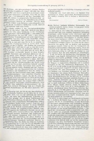 226--227 [Rezension] Kosak, Herbert, Leitfaden biblischer Hermeneutik