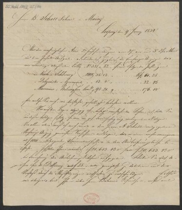 Brief an B. Schott's Söhne : 09.06.1834
