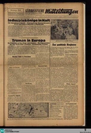 Süddeutsche Mitteilungen : alliiertes Nachrichtenblatt