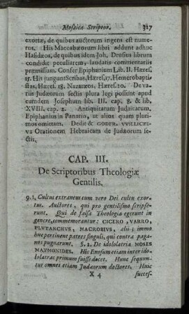 Cap. III. De Scriptoribus Theologiæ Gentilis