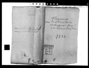 Fragmente eines Briefkonzeptbandes des Landgrafen Georg I. und der Landgräfin Magdalene