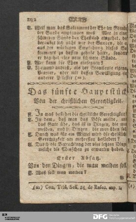 Das fünfte Hauptstück. Von der christlichen Gerechtigkeit.