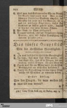 Das fünfte Hauptstück. Von der christlichen Gerechtigkeit.