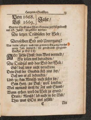 Von 1668. Biß 1669. Jahr