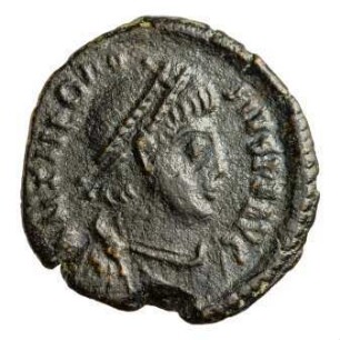 Münze, Aes 4, 379 - 395 n. Chr.