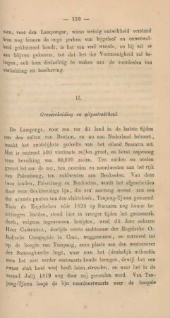 II. Grensscheiding en uitgestrektheid