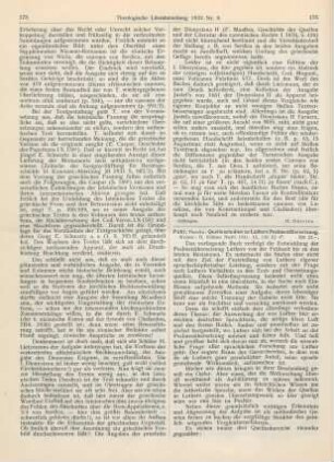 176-180 [Rezension] Pahl, Theodor, Quellenstudien zu Luthers Psalmenübersetzung