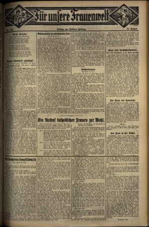 Zweite Ausgabe vom Freitag, den 29. August 1930.