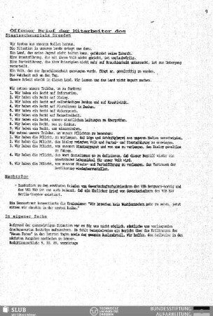 Offener Brief der Mitarbeiter des Staatsschauspiels Dresden