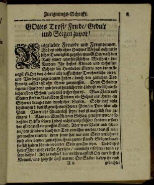 Zueignungs-Schrifft.