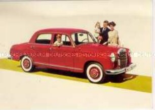 Werbepostkarte für den Mercedes-Benz 190 D