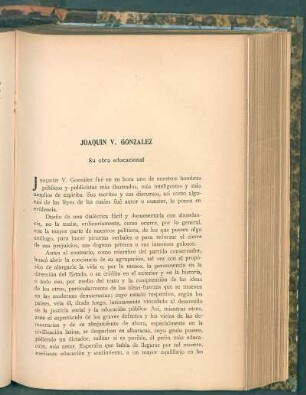 Joaquín V. González : Su obra educacional
