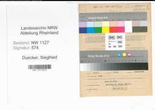 Entnazifizierung Siegfried Duecker , geb. 03.09.1902 (Monteur)