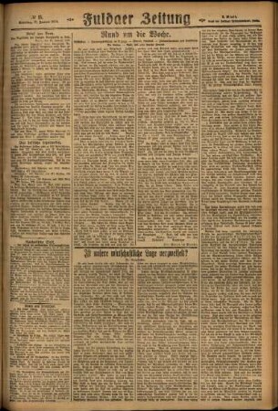 Zweite Ausgabe vom Sonntag, den 17. Januar 1926.