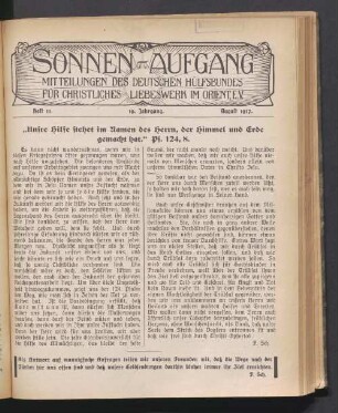 Heft 11. 19. Jahrgang. August 1917