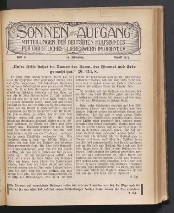 Heft 11. 19. Jahrgang. August 1917