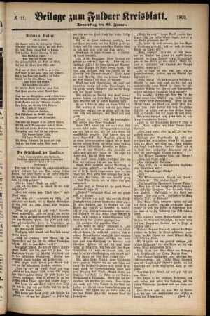 Zweite Ausgabe vom Donnerstag, den 26. Januar 1899.