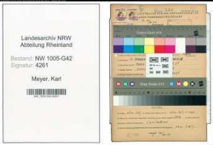 Entnazifizierung Karl Meyer , geb. 16.10.1896 (Kaufmann)