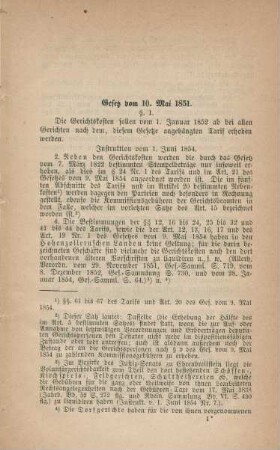 Gesetz vom 10. Mai 1851.