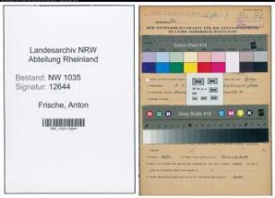 Entnazifizierung Anton Frische , geb. 05.03.1900 (Berginspektor)