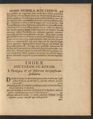I. Theologica et ad Historiam Ecclesiasticam spectantia.