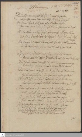 Leichengedichte, Todesanzeigen und Inschriften für Johann Heinrich Hassel sowie Auszug eines Briefes von Susanna Elisabeth von Sachsen-Coburg an [Unbekannt].