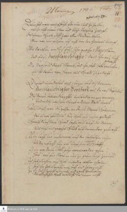 Leichengedichte, Todesanzeigen und Inschriften für Johann Heinrich Hassel sowie Auszug eines Briefes von Susanna Elisabeth von Sachsen-Coburg an [Unbekannt].