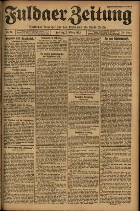 Ausgabe vom Freitag, den 02. März 1923.