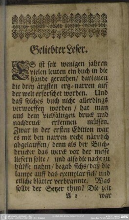 Geliebter Leser
