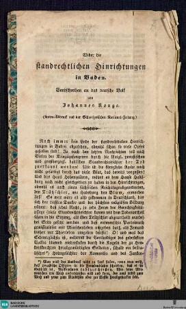 Wider die standrechtlichen Hinrichtungen in Baden : Sendschreiben an das deutsche Volk