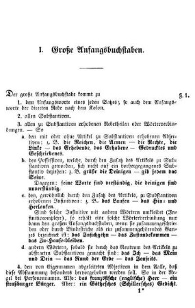 I. Große Anfangsbuchstaben.