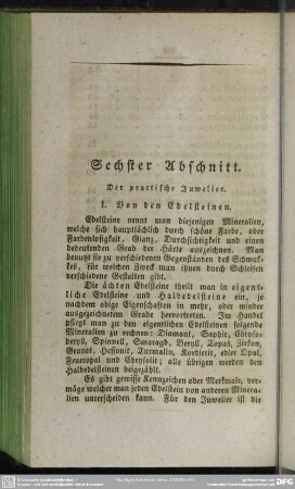Sechster Abschnitt. Der practische Juwelier