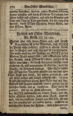 Lection am Oster-Mondtage