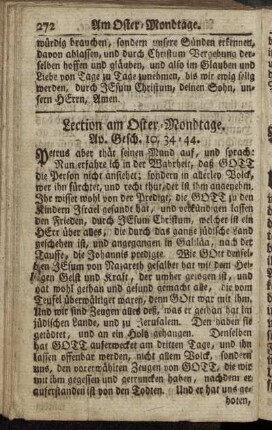 Lection am Oster-Mondtage
