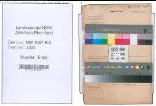 Entnazifizierung Ernst Mueden , geb. 27.11.1884 (Schulrektor)