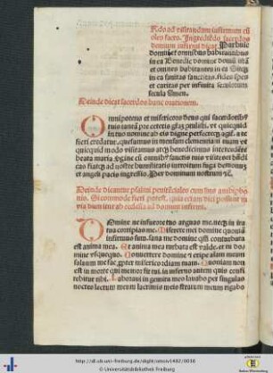 Ordo ad visitandum infirmum cum oleo sacro.