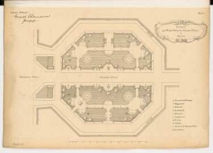 Umgestaltung des Leipziger Platzes, Berlin Monatskonkurrenz Dezember 1902: Lageplan (1:500); Maßstabsleiste